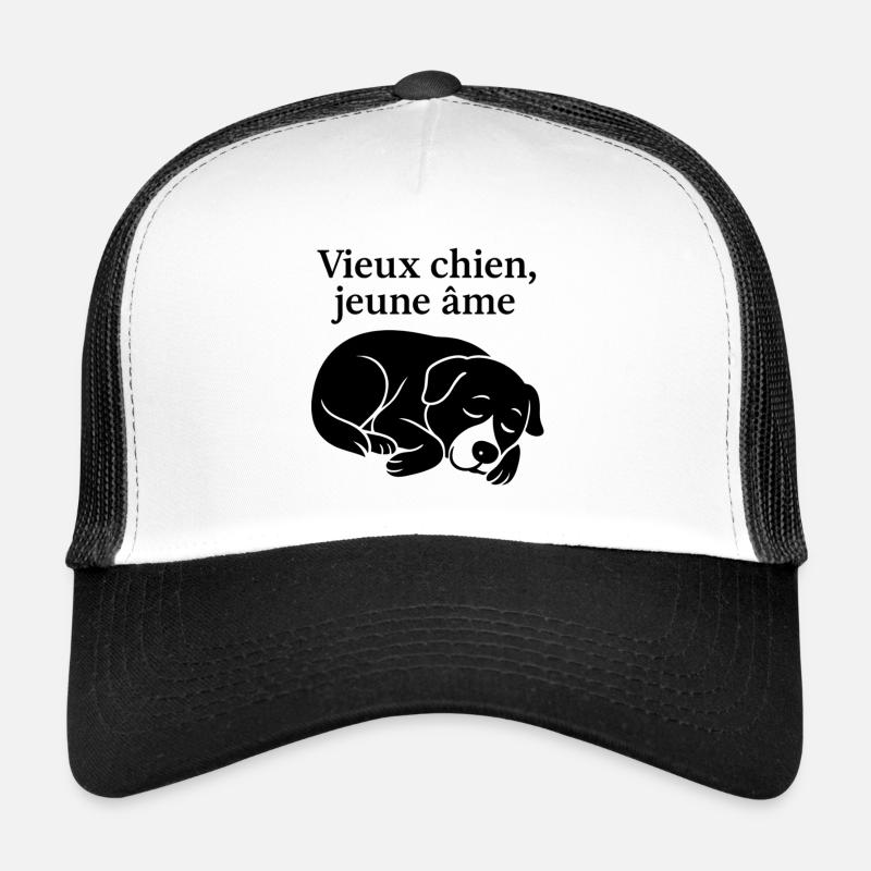 Alter Hund, Junge Seele Illustration Trucker Cap