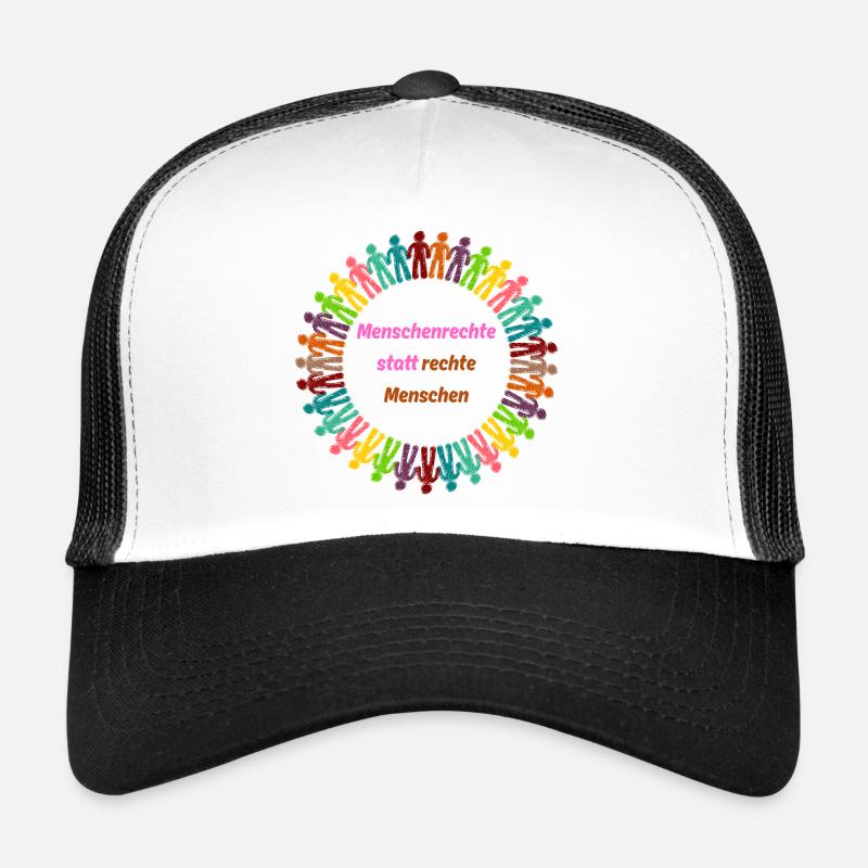 Menschenrechte statt rechte Menschen rosa - Trucker Cap - Weiß/Schwarz