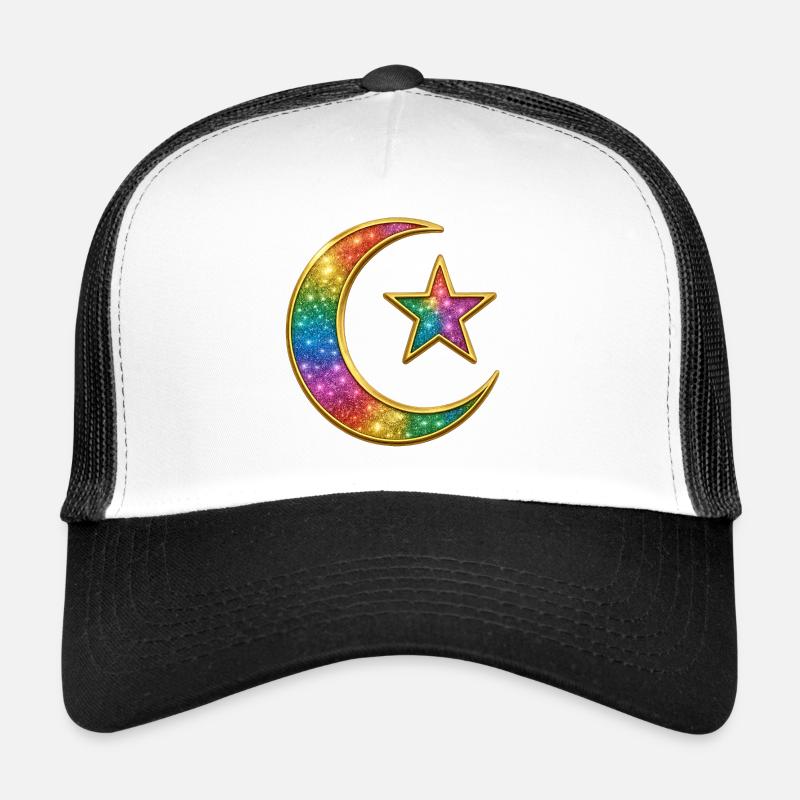 Musulman | Islam Arc-en-ciel Lune céleste et étoile Pin Casquette trucker 