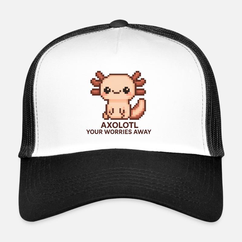 Pixel art axolotl avec texte de blague Casquette trucker 