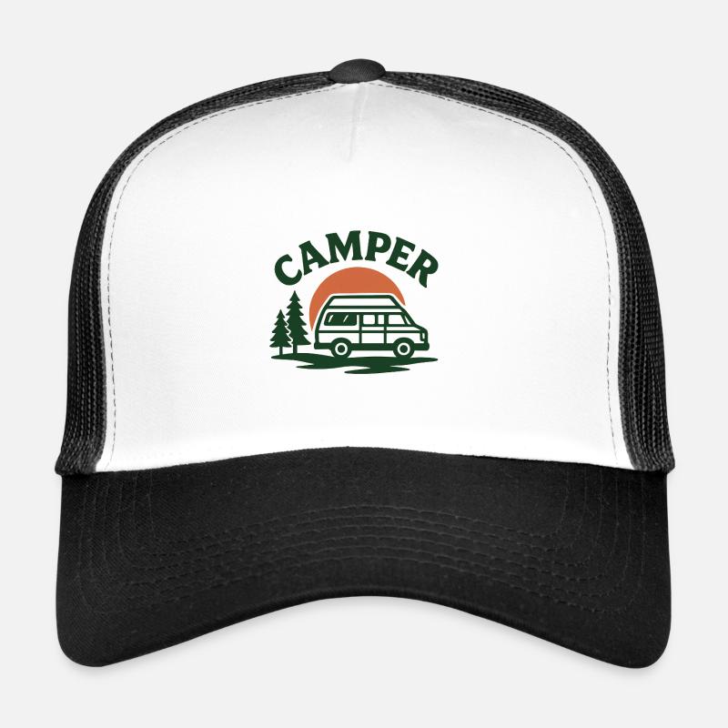 Camping Van Nature Motivation - Casquette trucker  - blanc/noir