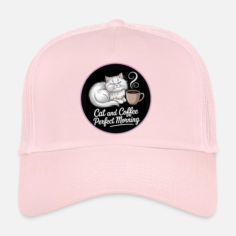 Motif café matinal pour chat Casquette trucker 