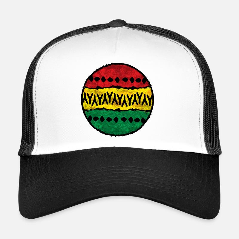 Colored Afro Design Cotton Cloth - Trucker Cap - white/black