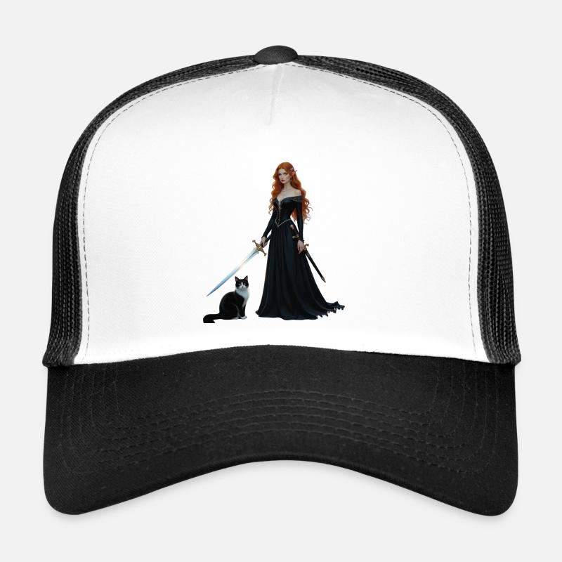 Schöne Märchenprinzessin und Katze Trucker Cap
