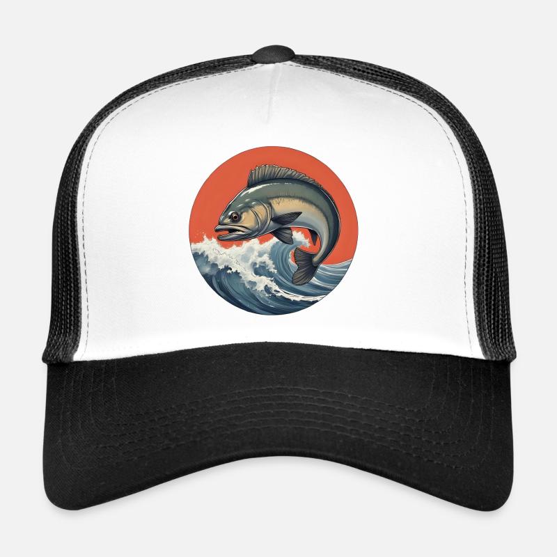 Fisch Logo Wasser im Sturm Trucker Cap
