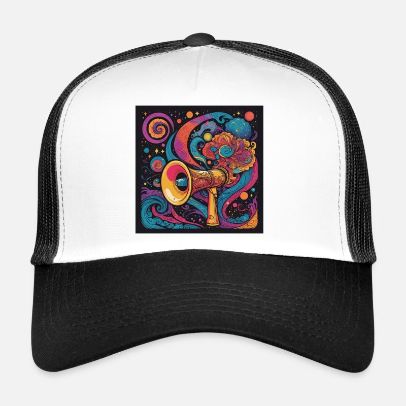 Psychedelic Exploration with Space Speaker - Trucker Cap - white/black