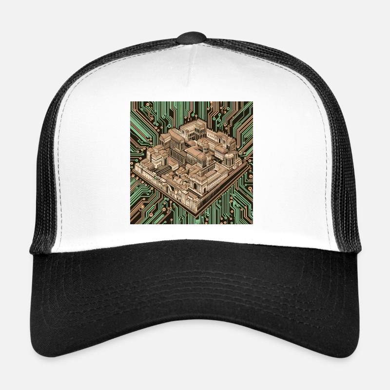 Urbis Digitalis - Trucker Cap - Weiß/Schwarz