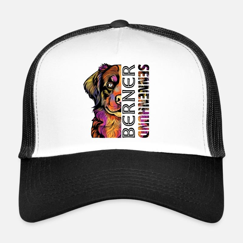 Colourful Bernese Mountain Dog - Trucker Cap - white/black
