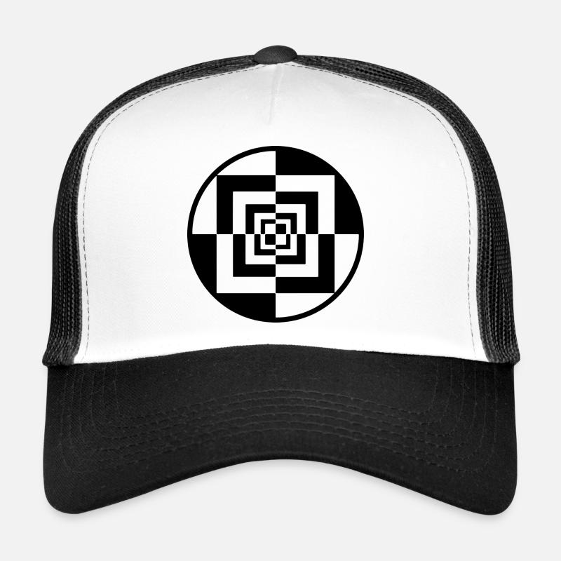 Hypnotic Checkerboard Tunnel Trucker Cap