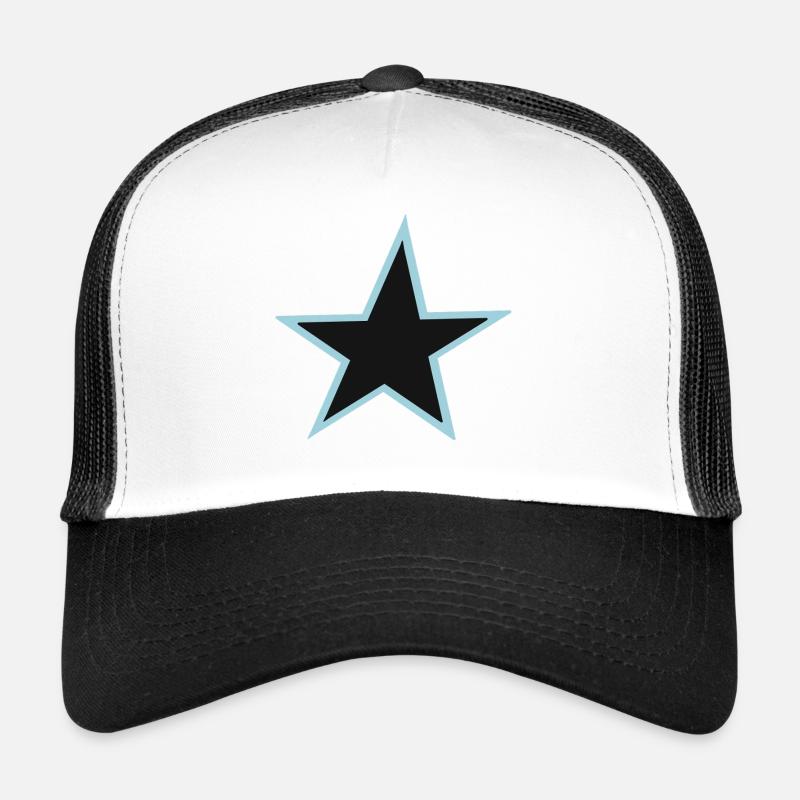Dessin abstrait d’étoiles colorées - Casquette trucker - blanc/noir