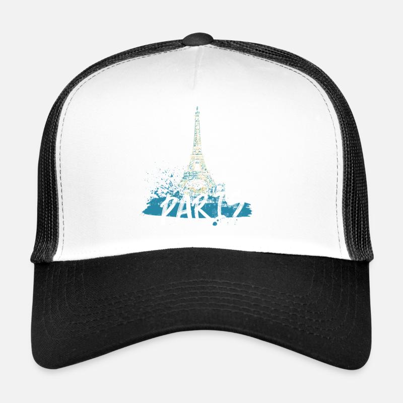 Tour Eiffel de Paris avec calligraphie Casquette trucker 