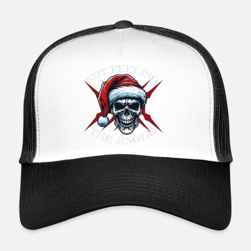 Weihnachtsschädel mit festlichem Hut Trucker Cap