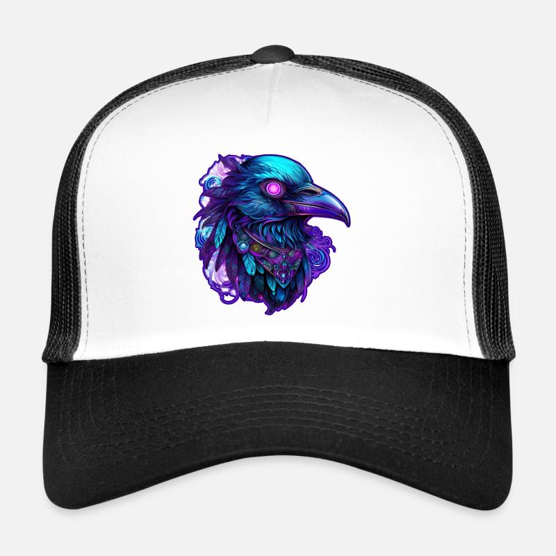 Dark Raven King – Spirit Guide - Trucker Cap - white/black
