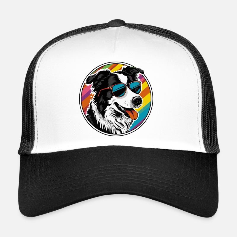 Chien cool avec des lunettes de soleil Casquette trucker 