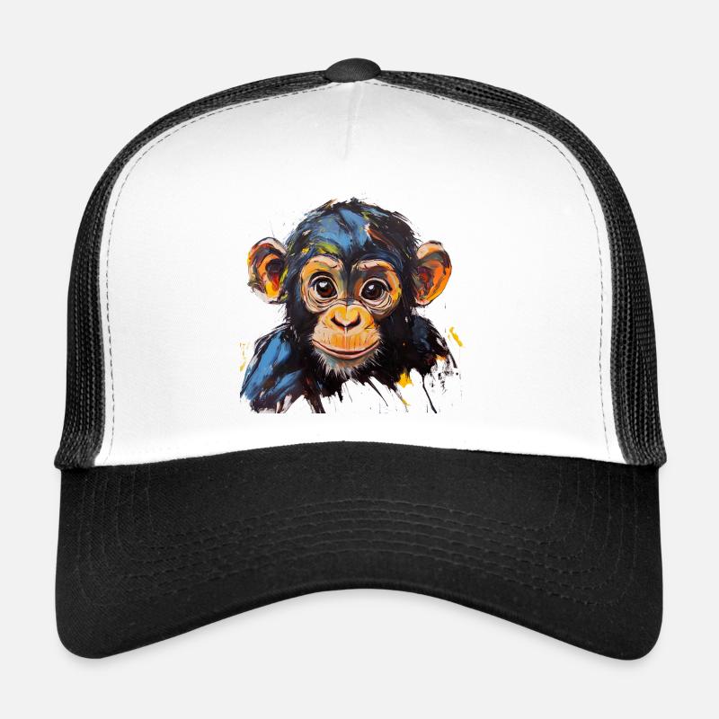 Conception d’art expressive de portrait de bébé singe Casquette trucker 