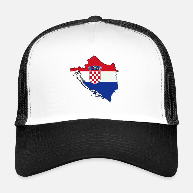Contour du pays croate avec drapeau Casquette trucker 