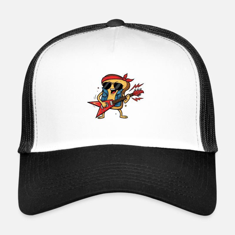 Rocker Biscuit with Electric Gitarra - Trucker Cap - white/black