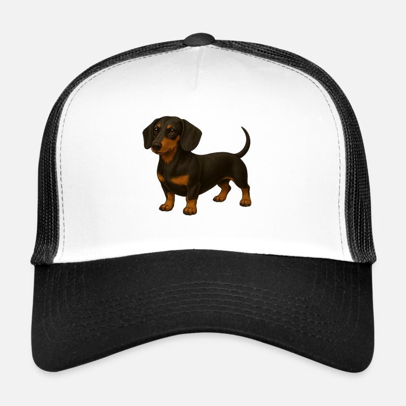 Dackel - Trucker Cap - Weiß/Schwarz