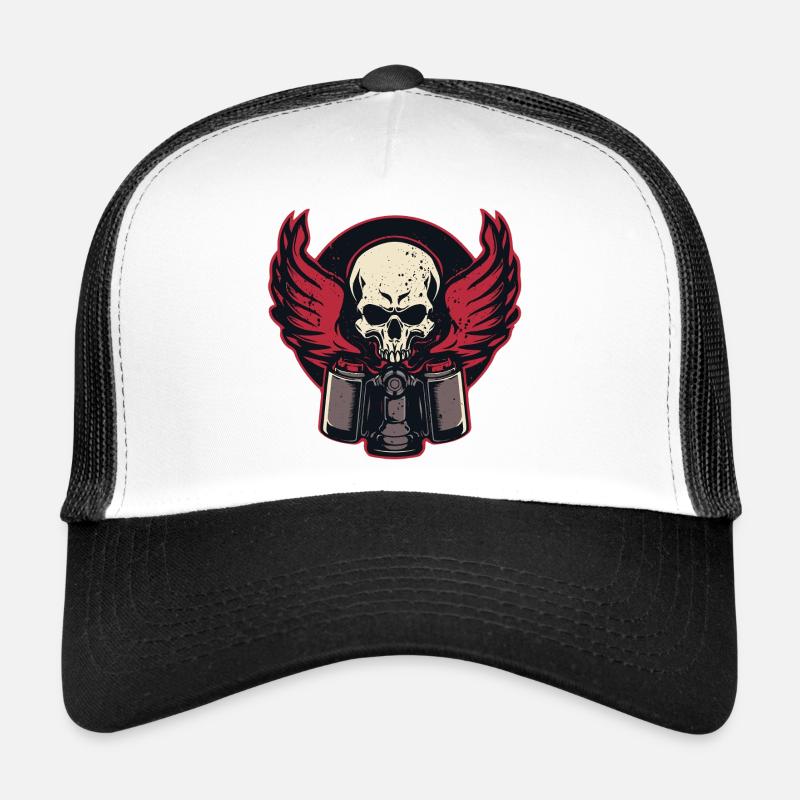 Kolben Flammender Schädel Trucker Cap