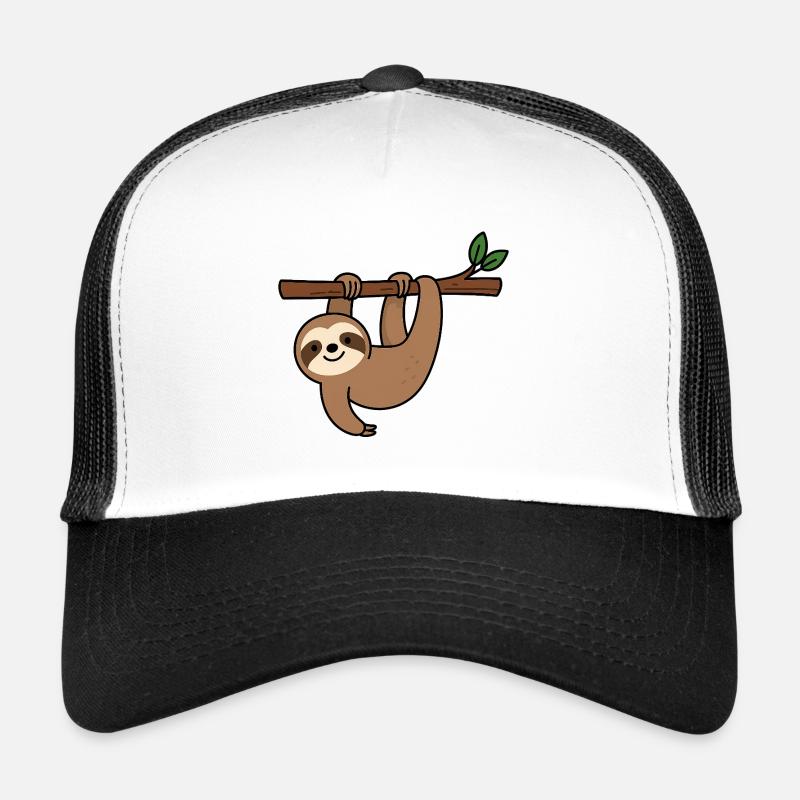 Cute sloth on branch - Trucker Cap - white/black