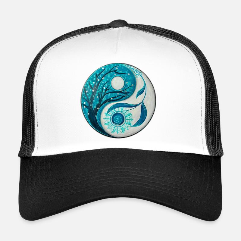 Yin Yang avec arbre et spirale Casquette trucker 