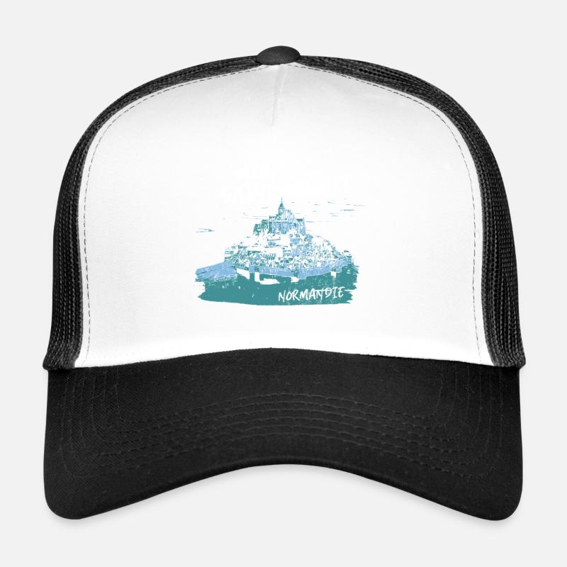Mont Saint-Michel Aquarelle Bleue Casquette trucker