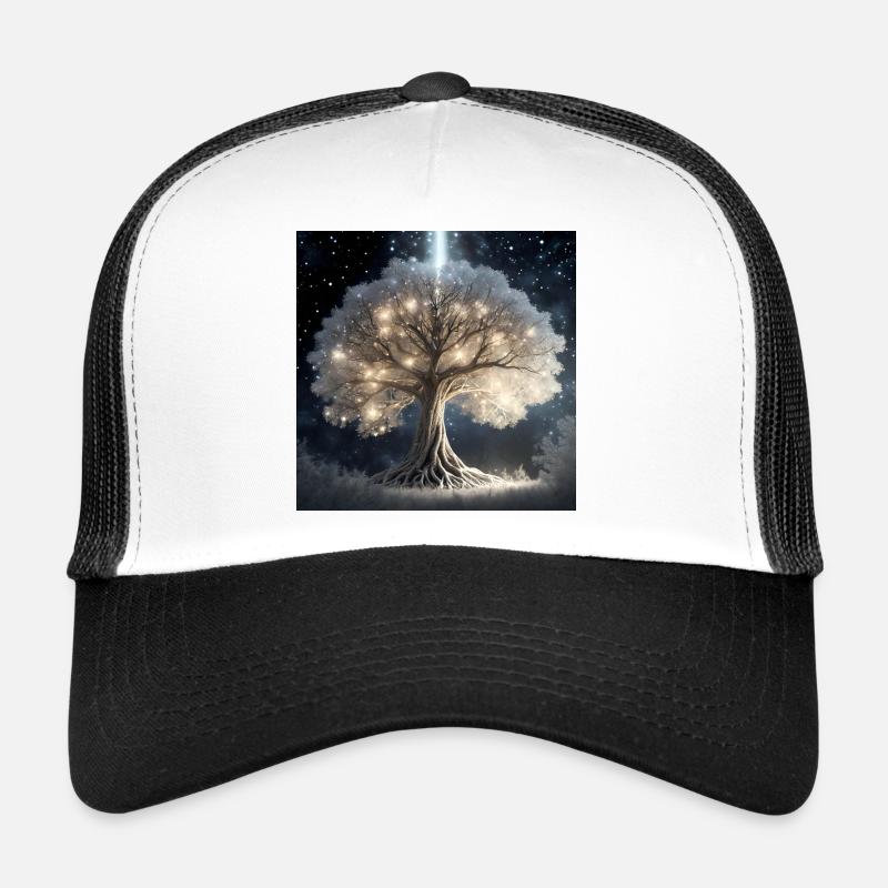 Glowing Tree of Dreams - Trucker Cap - white/black