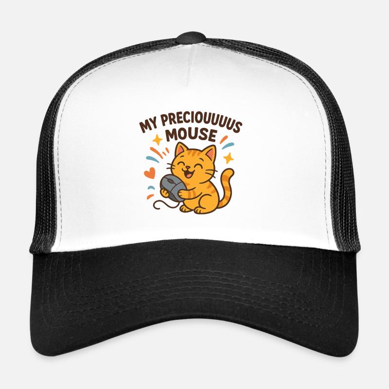 Cute Cat and Love for Mouse - Trucker Cap - white/black