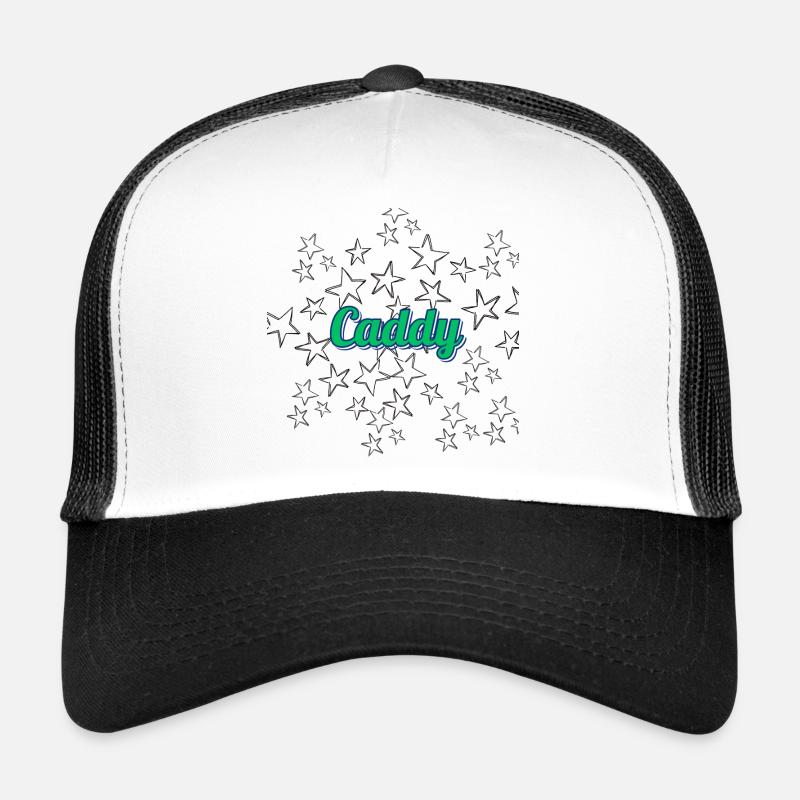 Leuchtender Caddy Schriftzug mit Sternen - Trucker Cap - Weiß/Schwarz