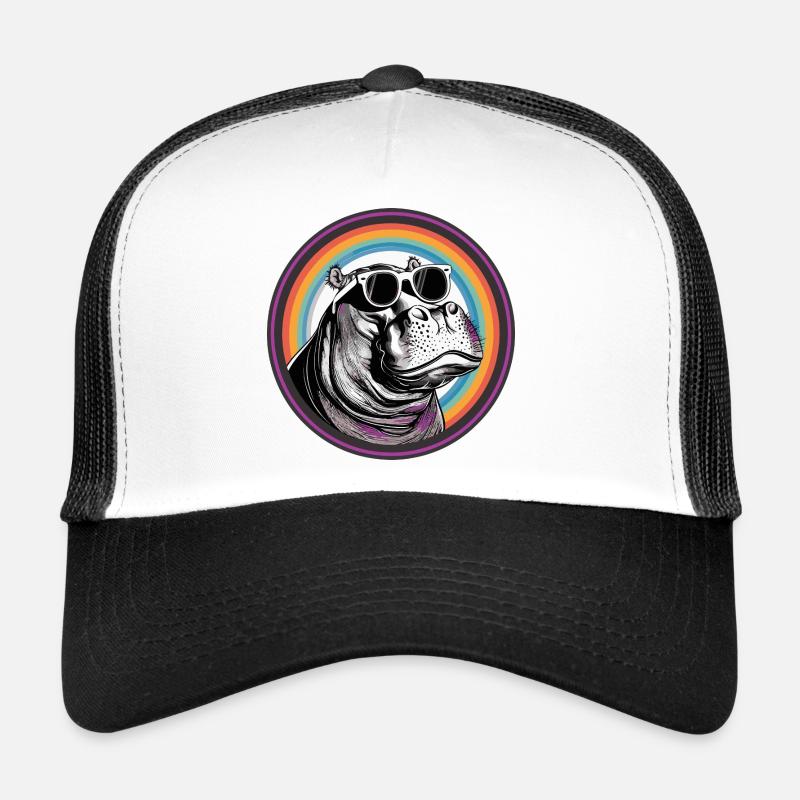 Hippopotame Lunettes de soleil Bande dessinée Casquette trucker 