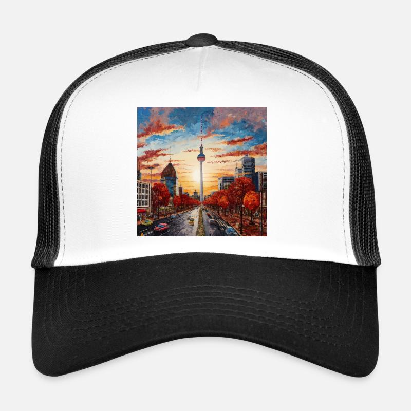 Tour de télévision Berlin au coucher du soleil Casquette trucker 