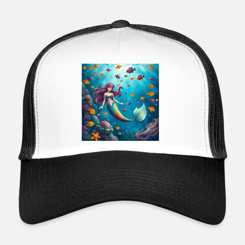 Jeu de couleurs de sirène sous-marine Casquette trucker 