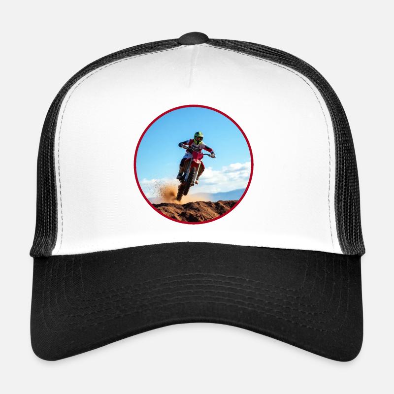 Motocross colour logo - Red - Trucker Cap - white/black