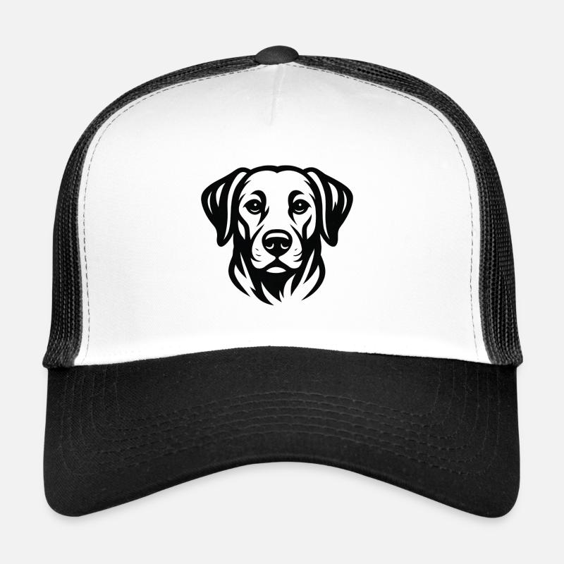 Dessin au trait du visage des chiens Casquette trucker 