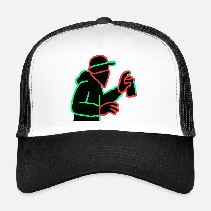 Pulvérisateur de graffitis au néon Silhouette Casquette trucker 