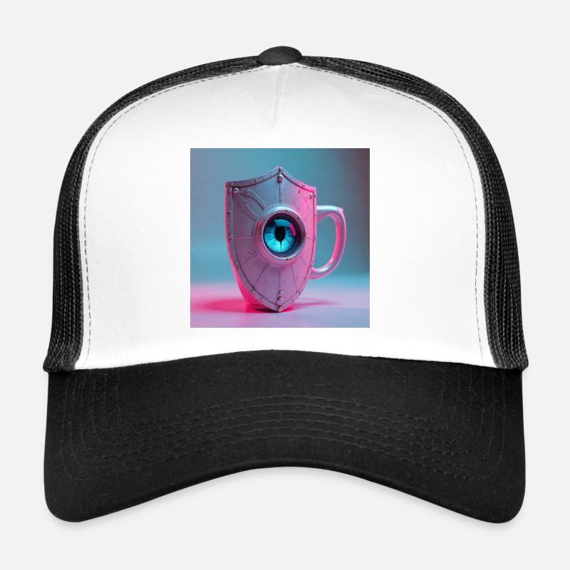 Römischer Hitzeschild - Trucker Cap - Weiß/Schwarz
