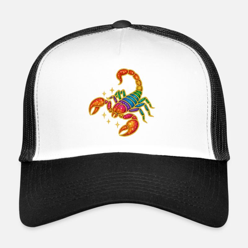 Rainbow Glitter Scorpio Trucker Cap