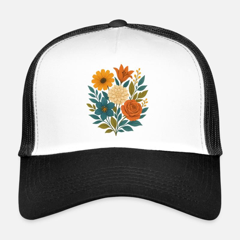 Wasserfarbener Blütenstrauß Trucker Cap