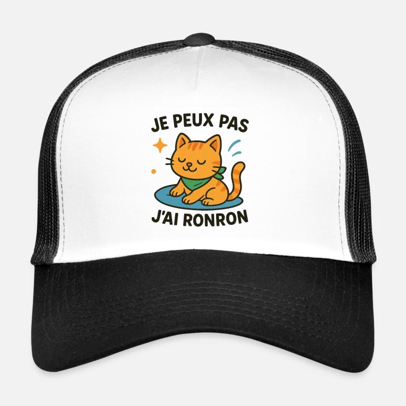 Chat zen en pause ronron Casquette trucker 
