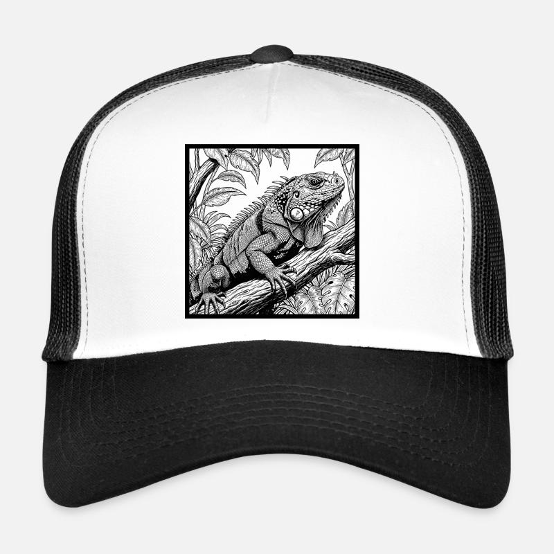 Iguane dans la jungle ! Casquette trucker 