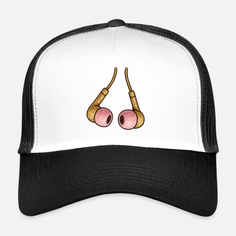 Écouteurs Gold Glitter Rose Casquette trucker 