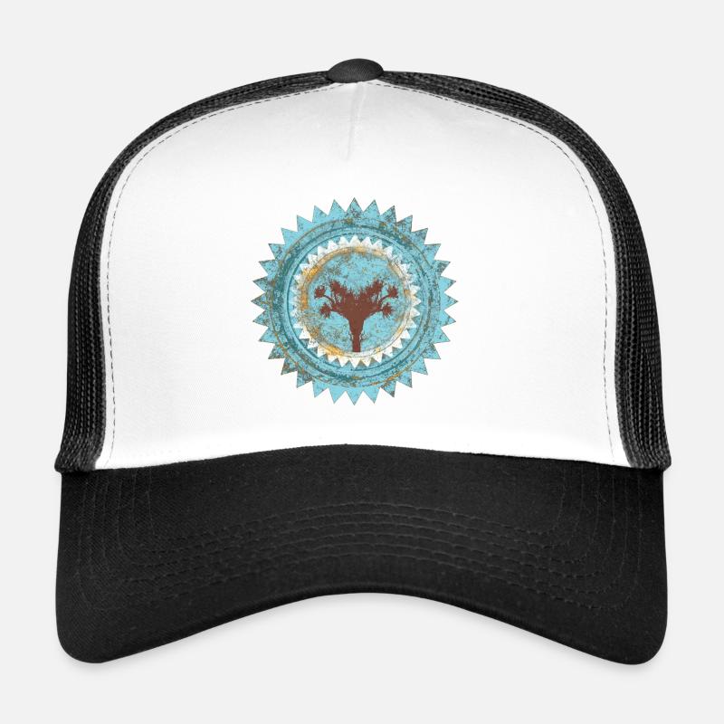 Distressed Baum Siegel Blau Mallorca Trucker Cap