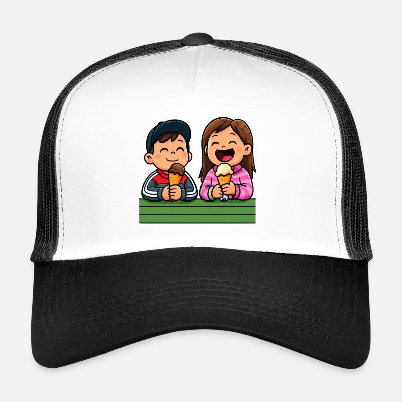 Amis de la crème glacée heureux Casquette trucker 
