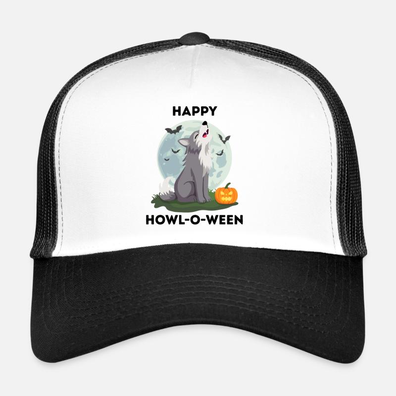 Happy Howl-o-ween – Wolf Halloween Wortspiel Trucker Cap