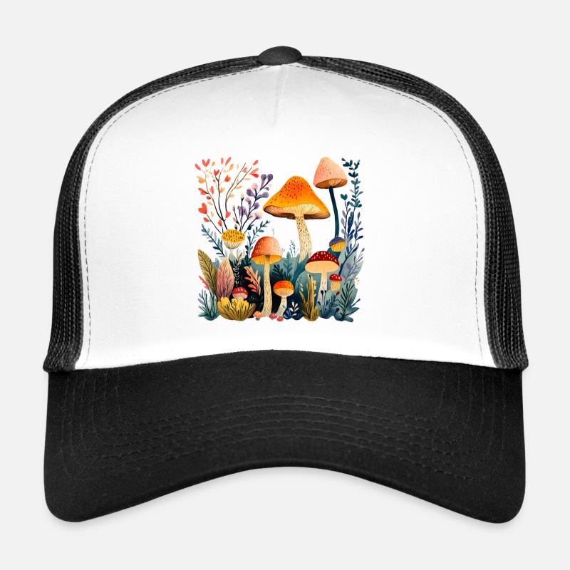 Waldpilz-Gruppe im Herbstwald Trucker Cap