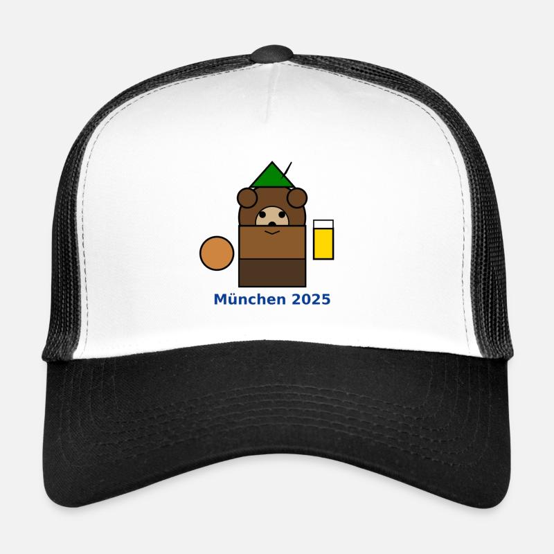 München2025 Bären-Logo - Casquette trucker - blanc/noir