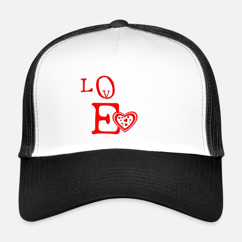 Love Heart Letters Emblem Trucker Cap