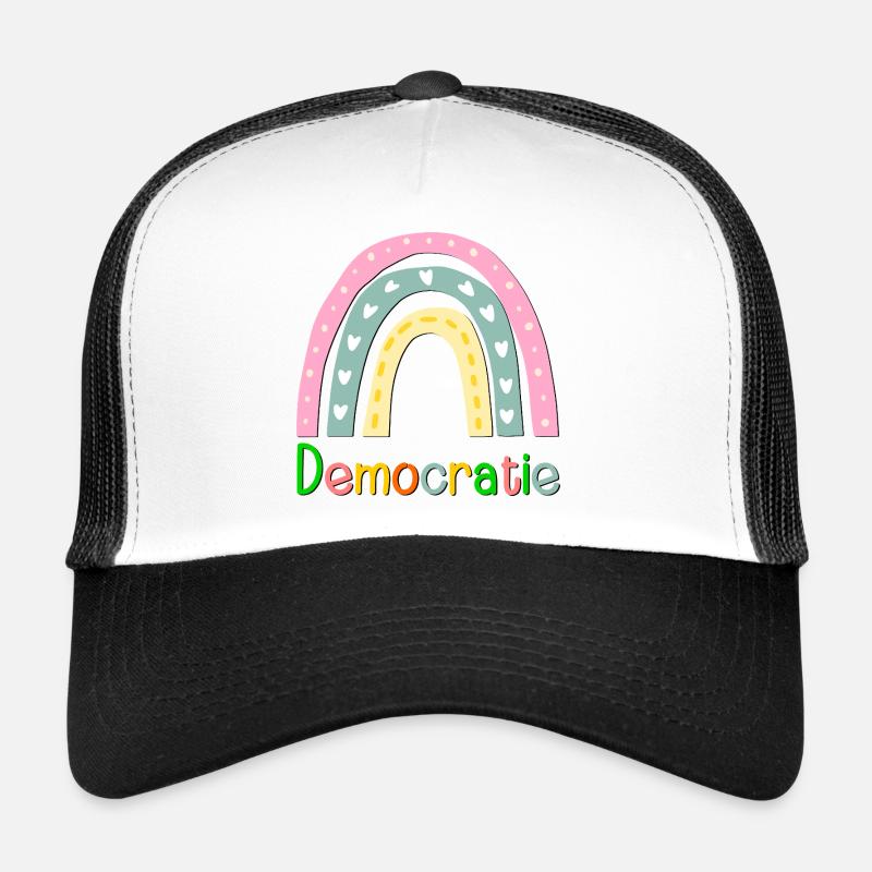 Rainbow Democracy Trucker Cap