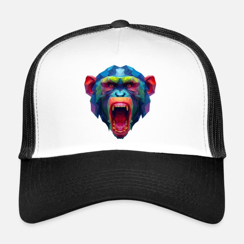 Colorful polygon monkey head Trucker Cap