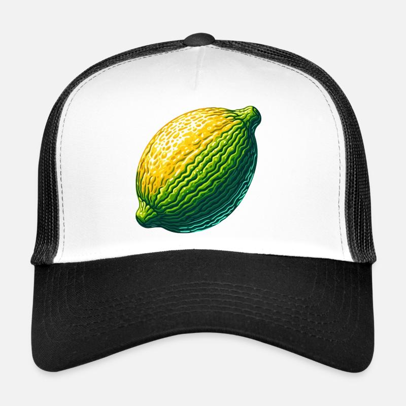 Citron abstrait en vert-jaune texturé Casquette trucker 